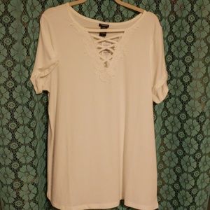 Ivory Lace Inset Tee